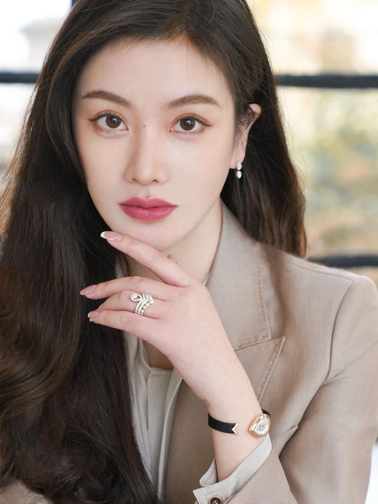 Luminous Pearl and Diamond Elegance Ring and Earrings Set