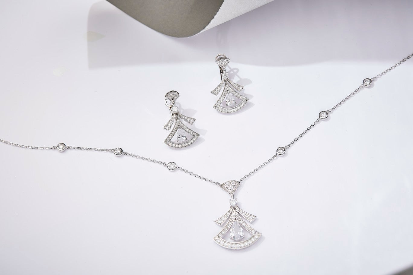 Art Deco Elegance Earrings, Necklace Set