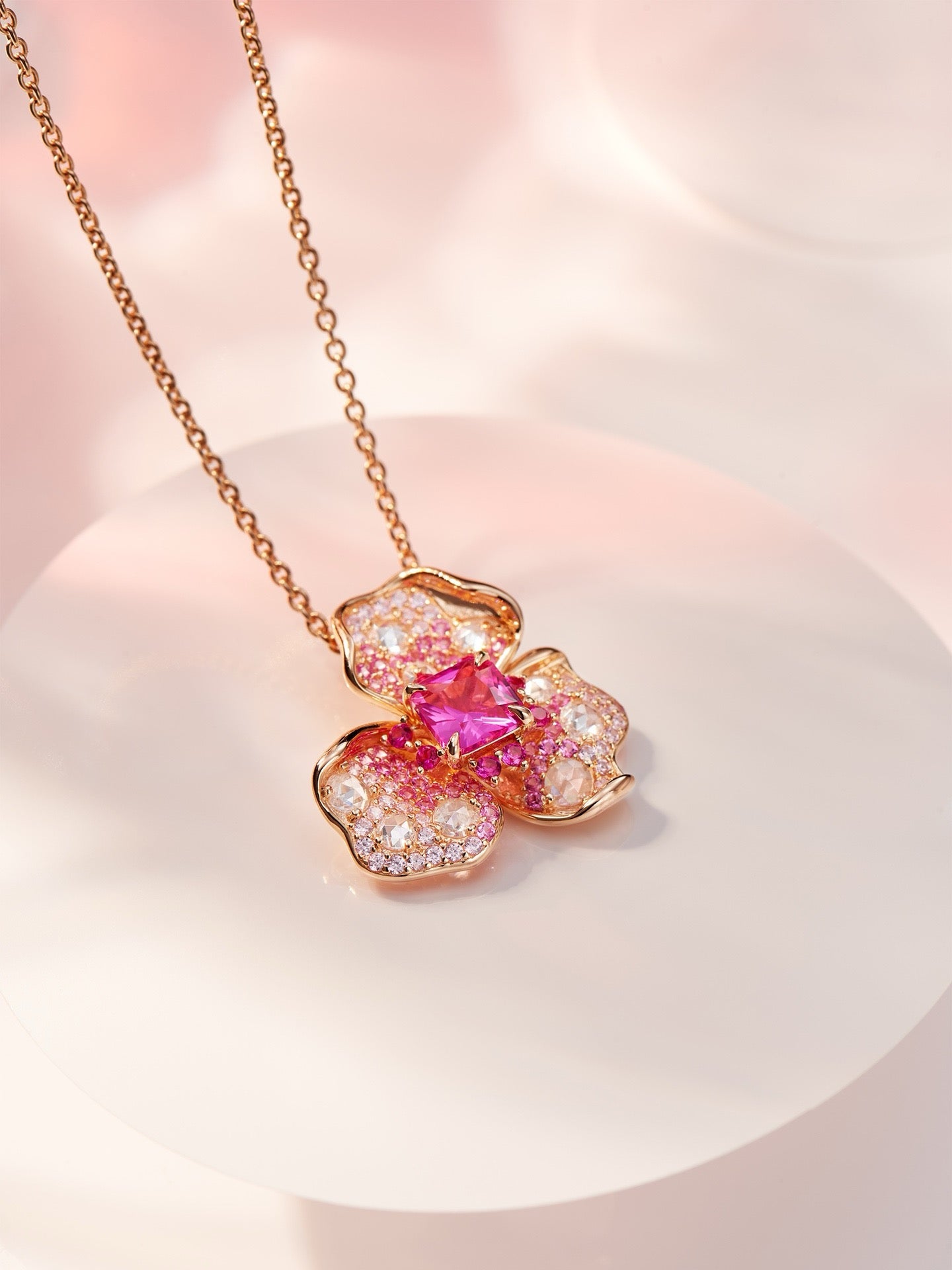 Blossom Bliss Pink Sapphire Pendant