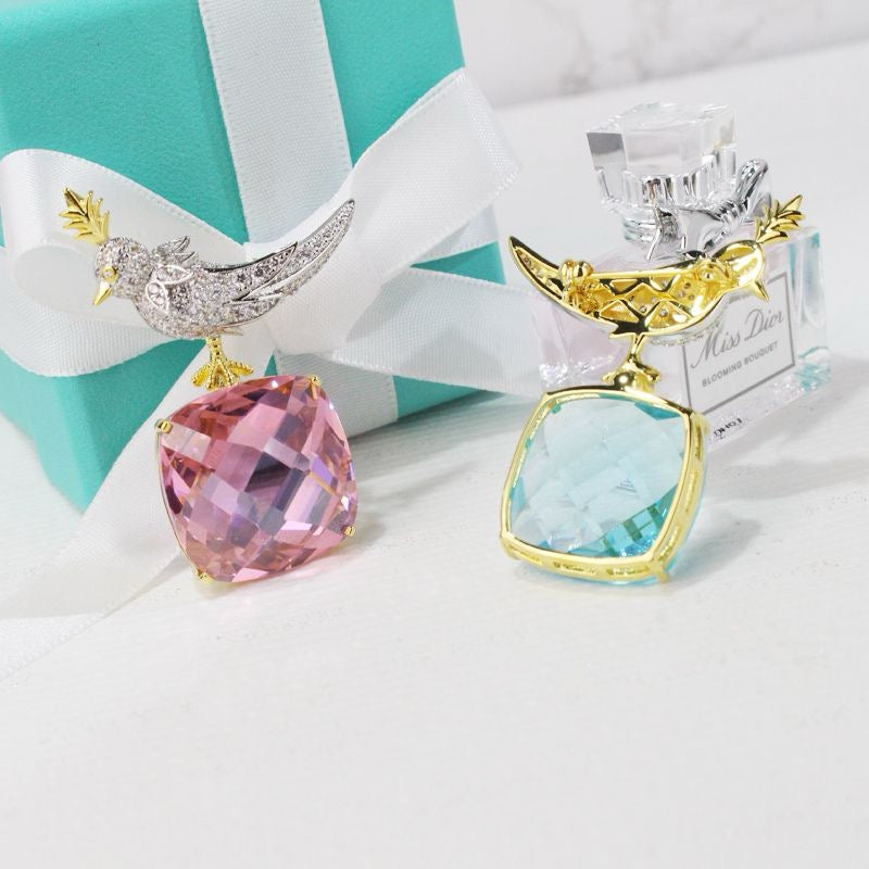 Celestial Crystal Bird Brooch
