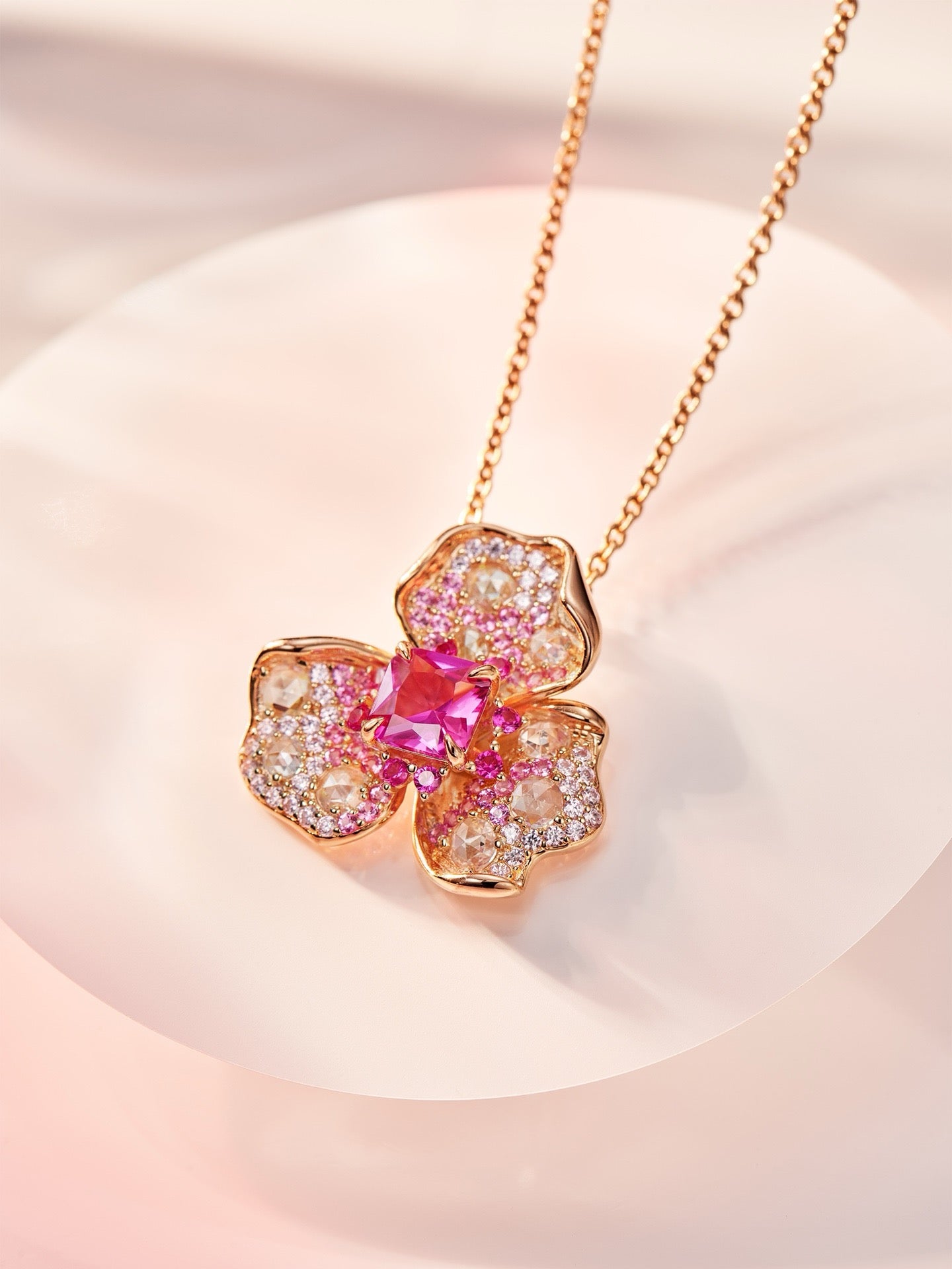 Blossom Bliss Pink Sapphire Pendant