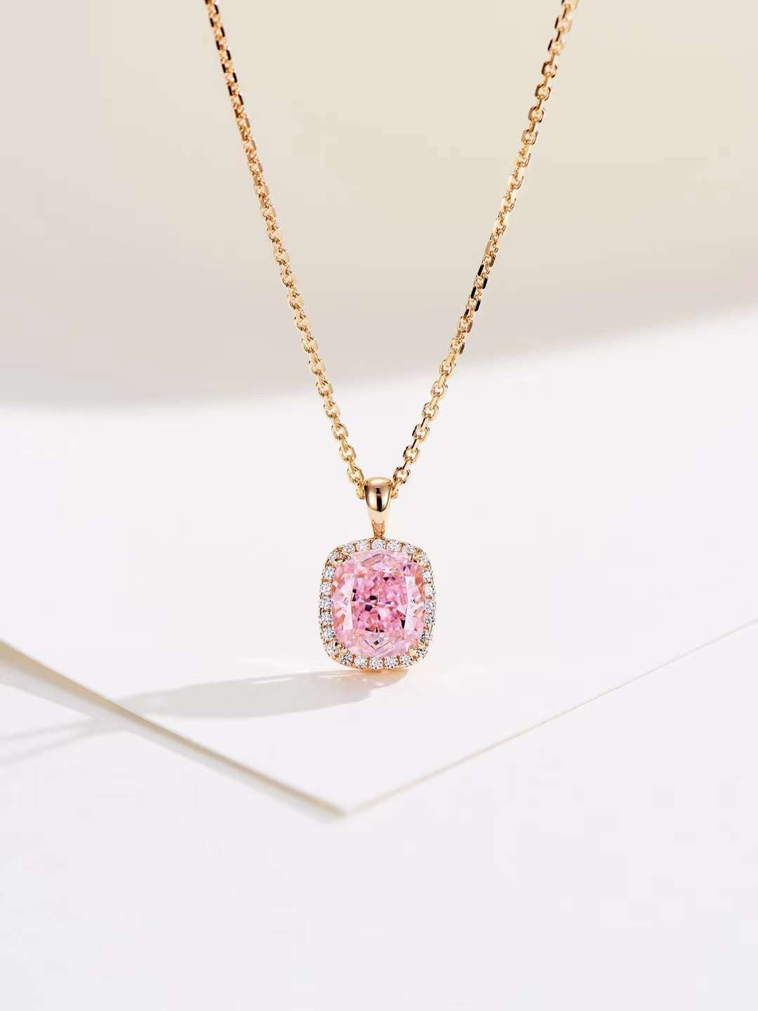 Elegant Pink Gemstone Encircled Earrings, Necklace Set