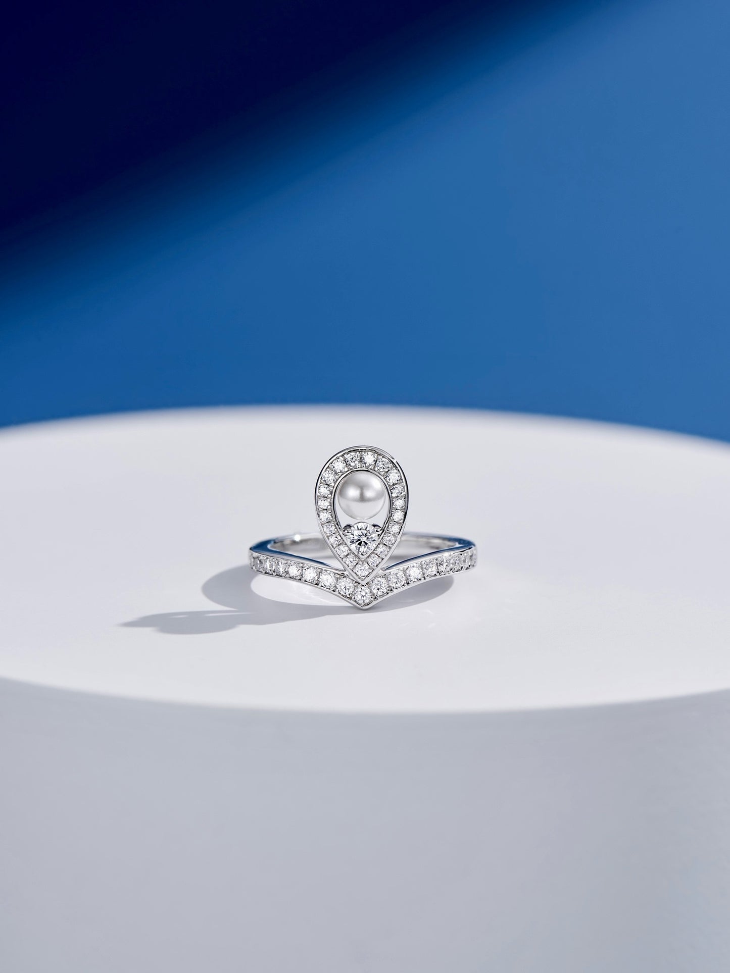 Luminous Pearl and Diamond Elegance Ring and Earrings Set