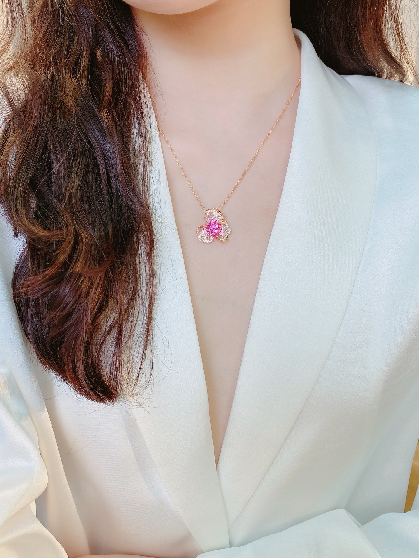 Blossom Bliss Pink Sapphire Pendant