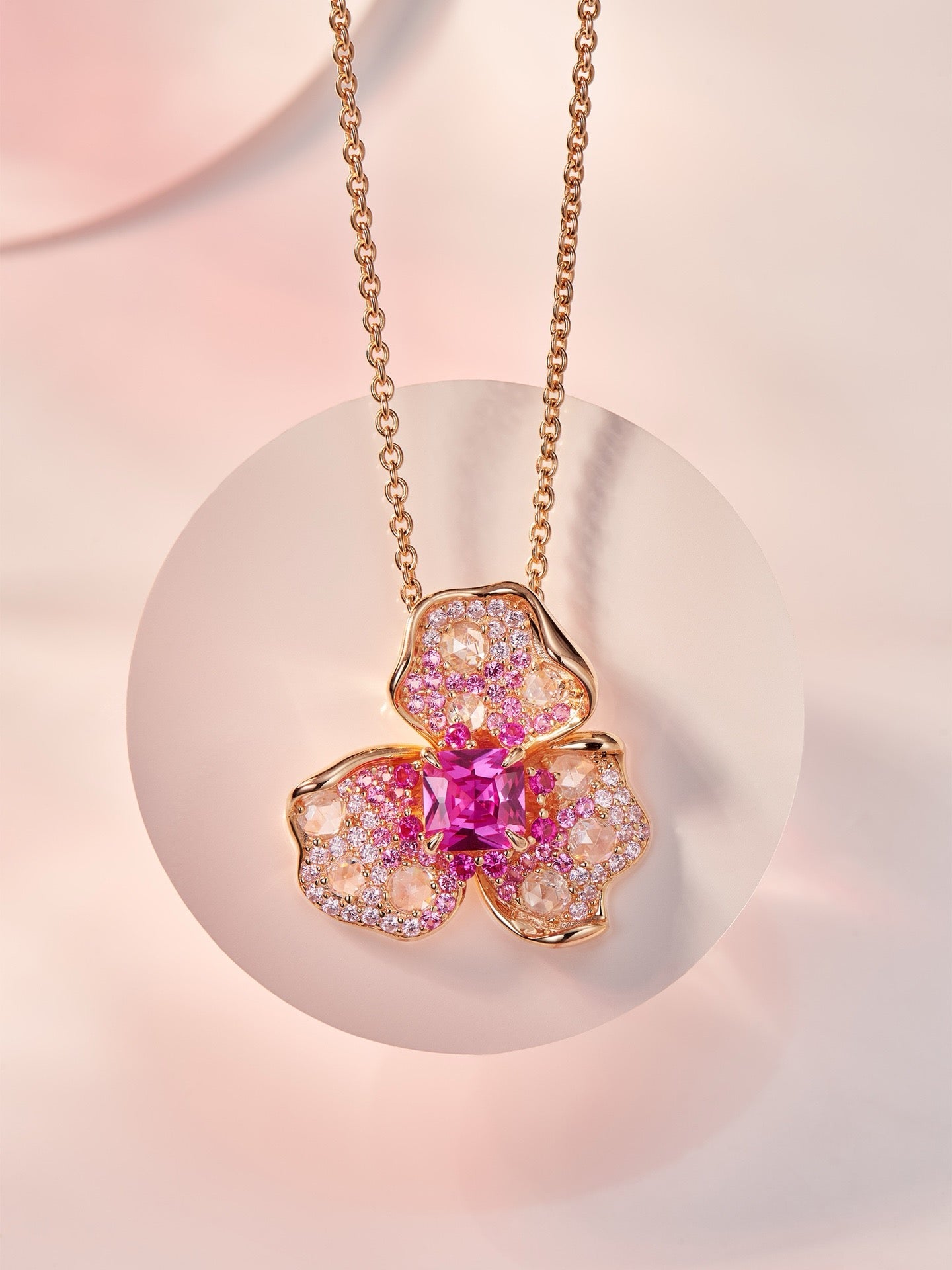 Blossom Bliss Pink Sapphire Pendant
