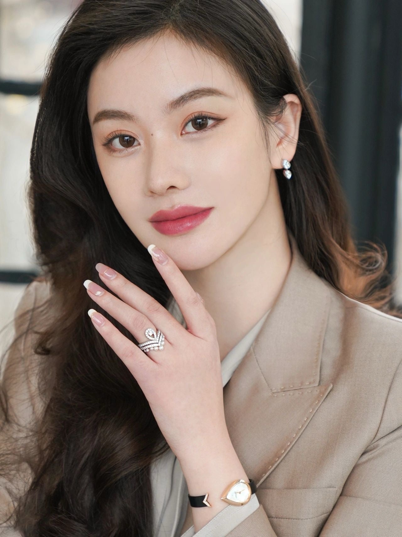 Luminous Pearl and Diamond Elegance Ring and Earrings Set