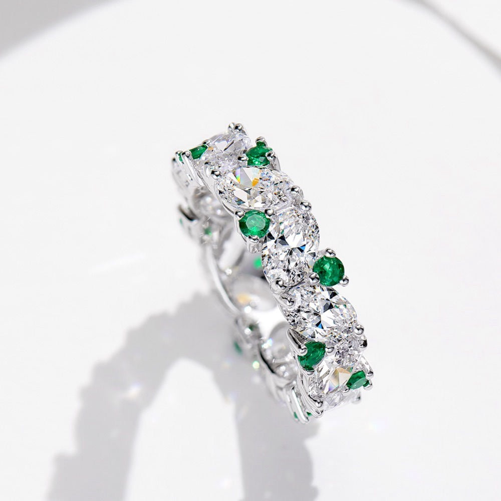 Verdant Splendor Diamond Eternity Band