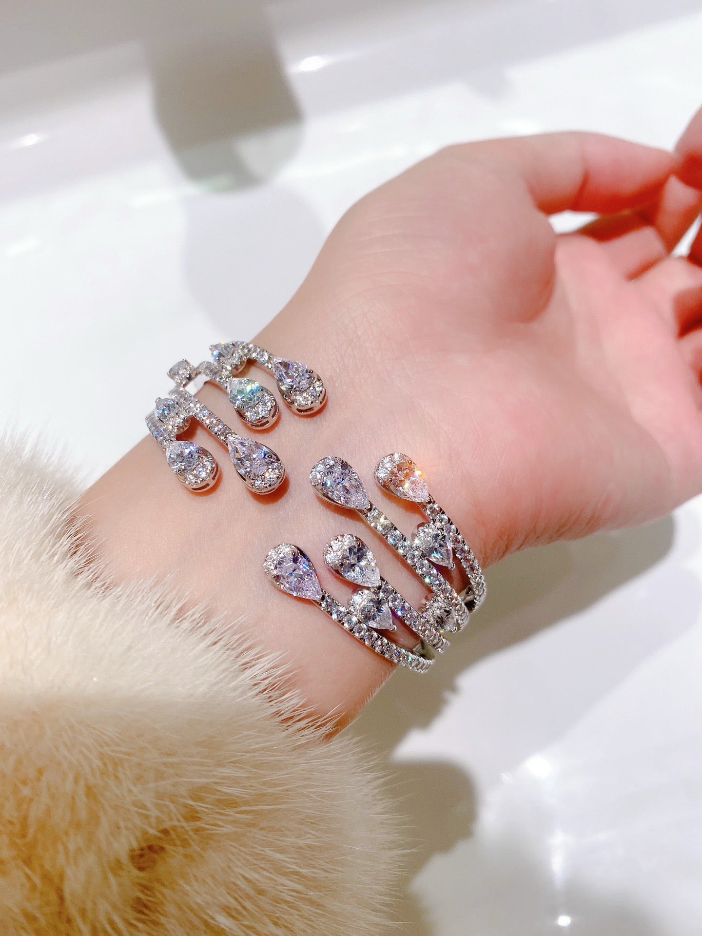 Elegant Radiance Diamond Cuff Bracelet