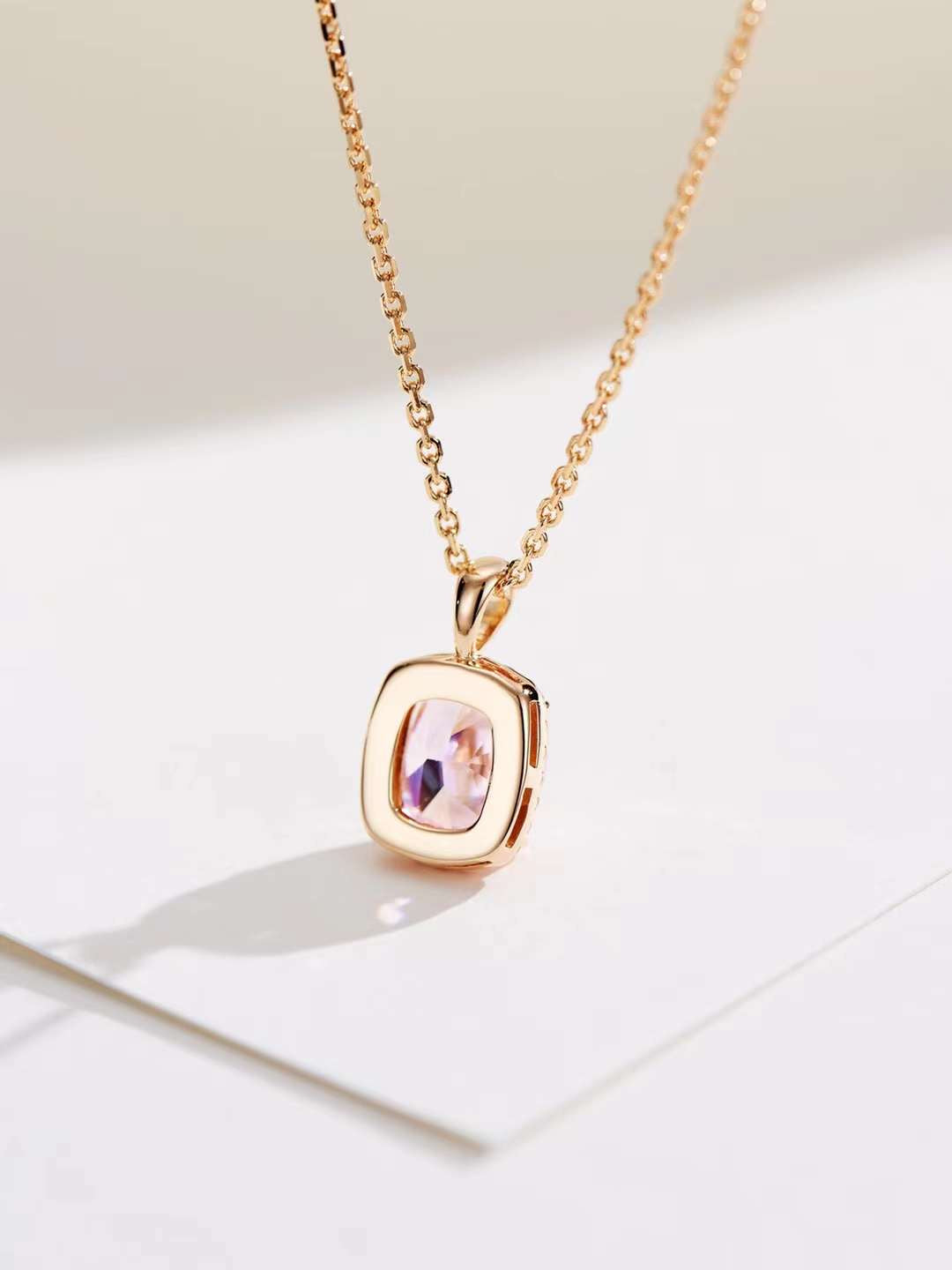 Elegant Pink Gemstone Encircled Earrings, Necklace Set