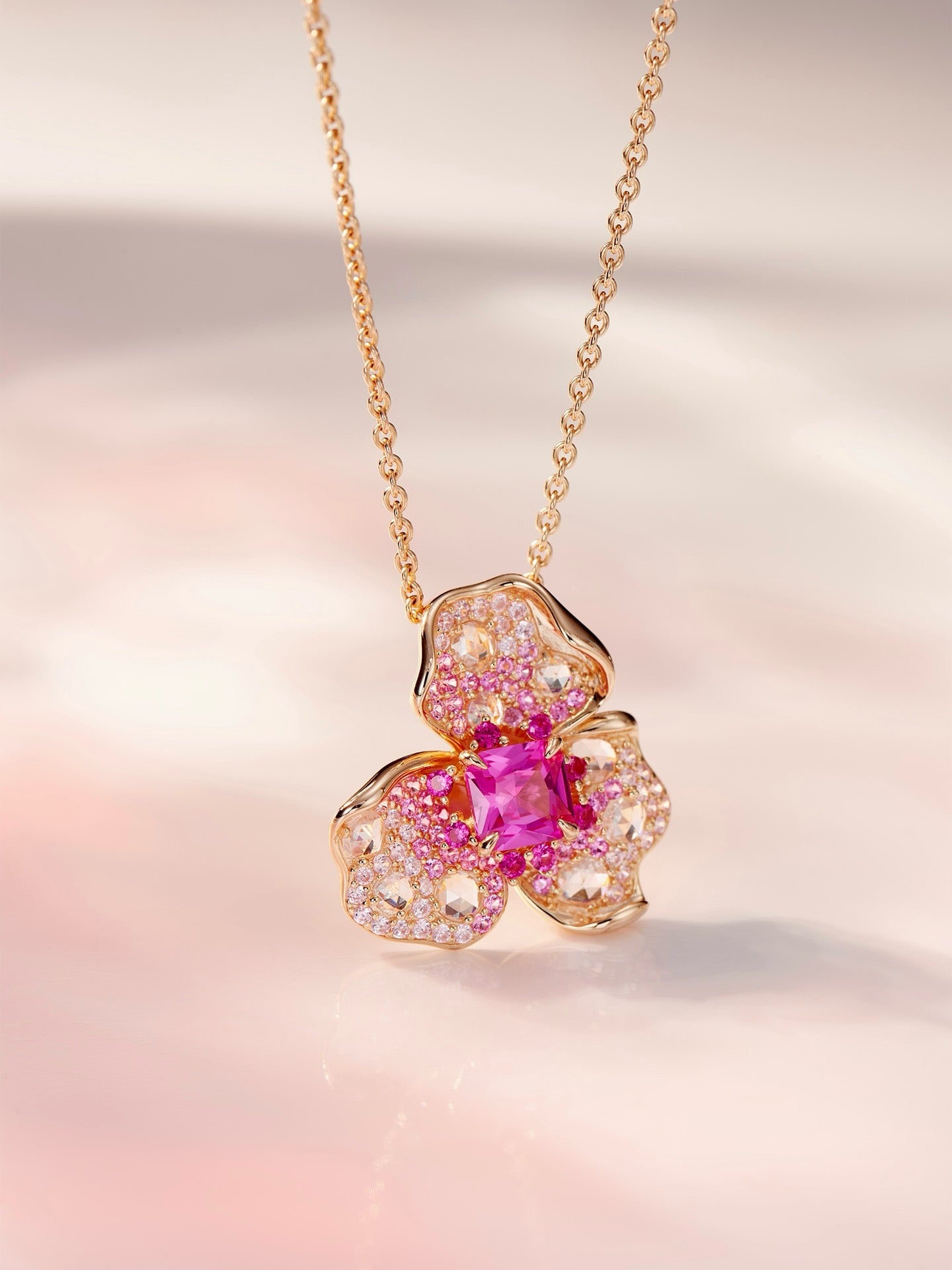 Blossom Bliss Pink Sapphire Pendant