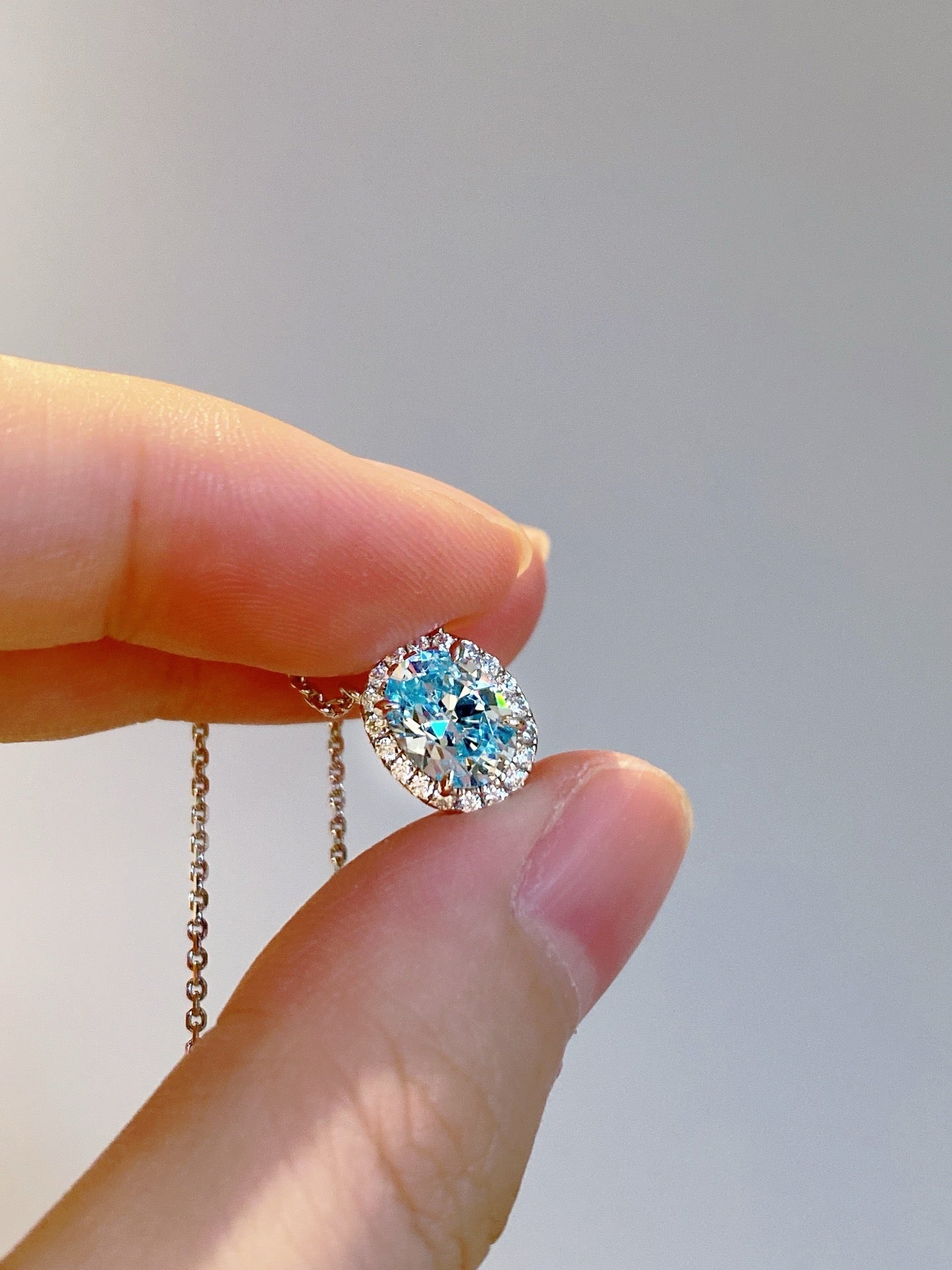 Azure Dream Solitaire Ring and Necklace Set