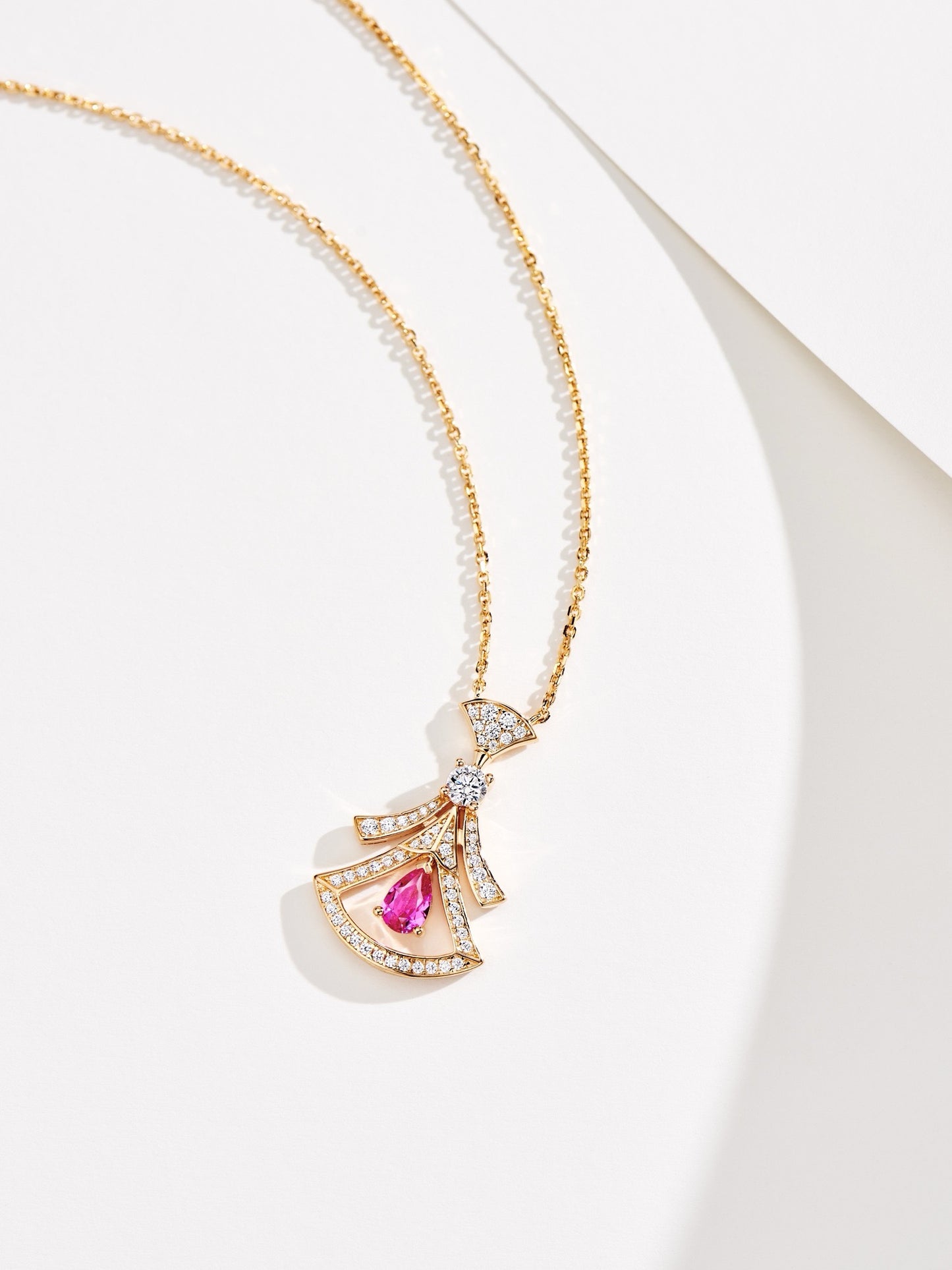 Enchanted Blossom Pink Sapphire Pendant, Earrings Set
