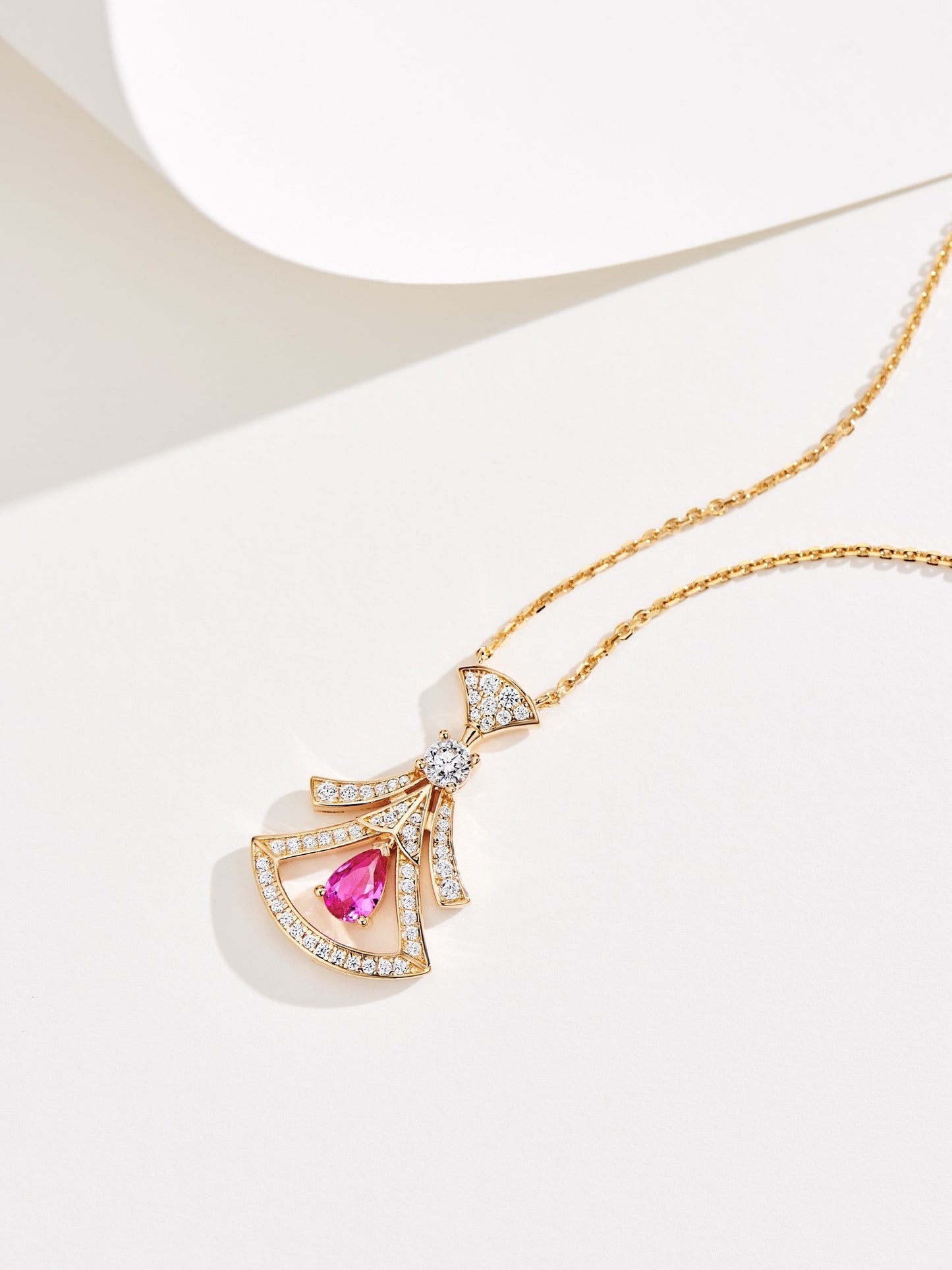 Enchanted Blossom Pink Sapphire Pendant, Earrings Set