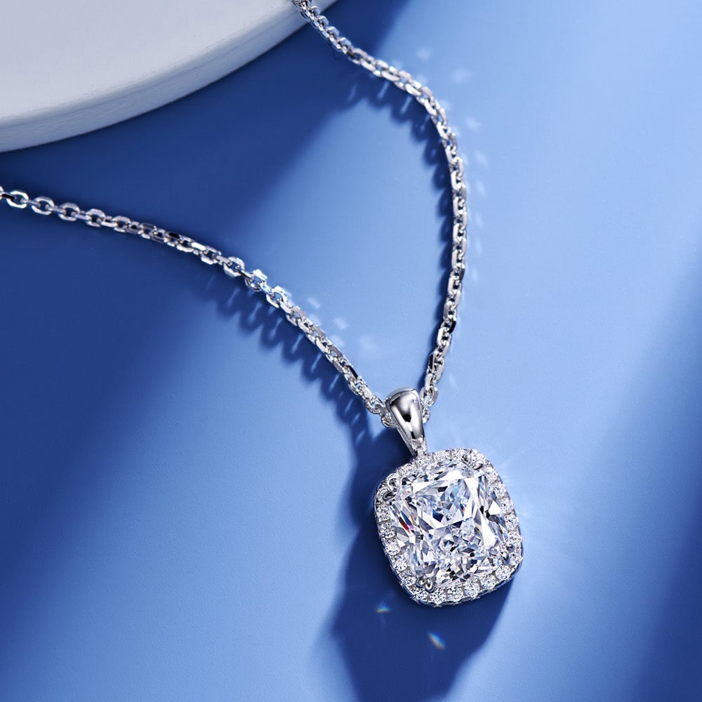 Serene Radiance Cushion Pendant and Earrings Set