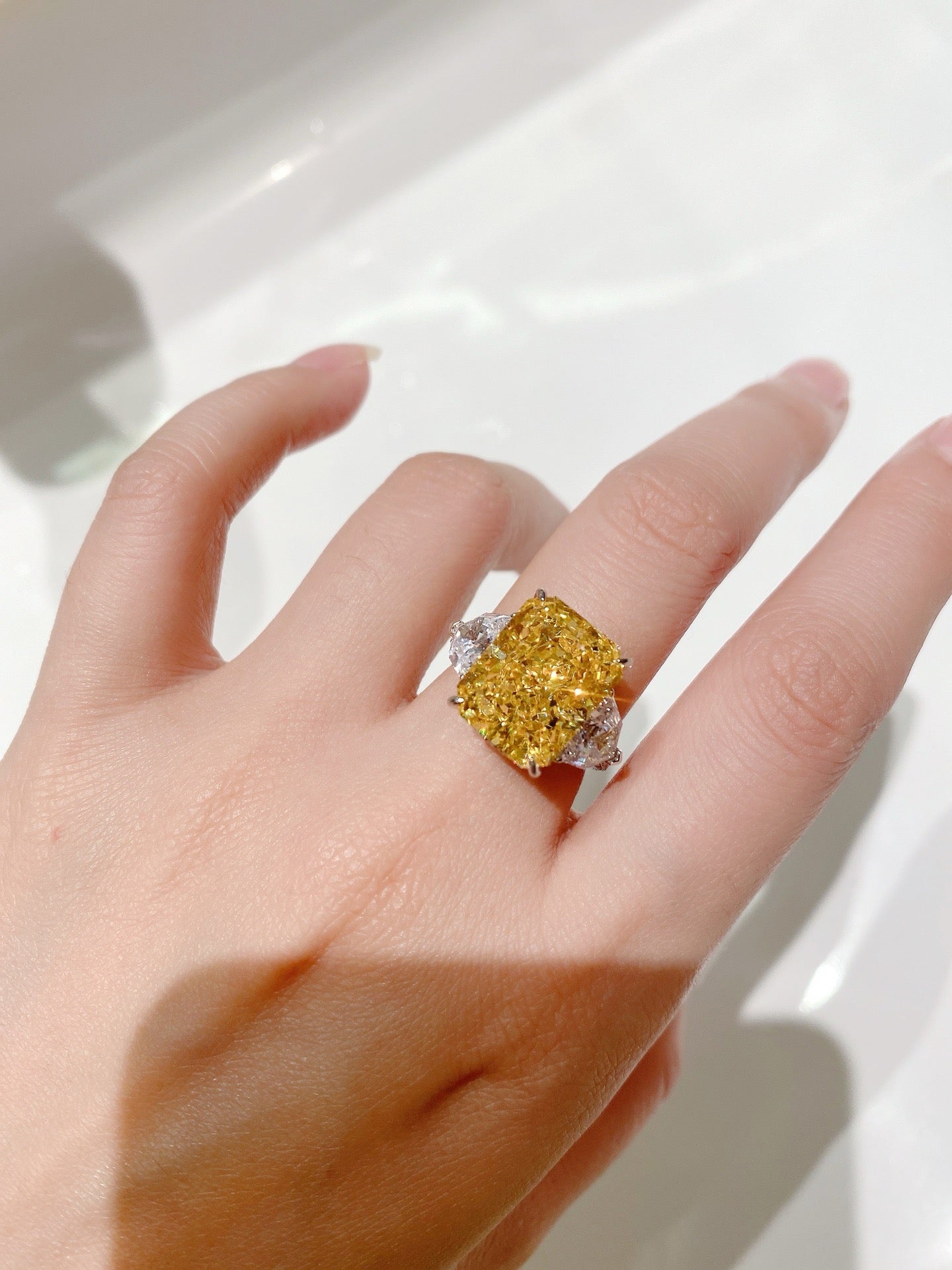 11ct Radiant Yellow Gemstone Ring