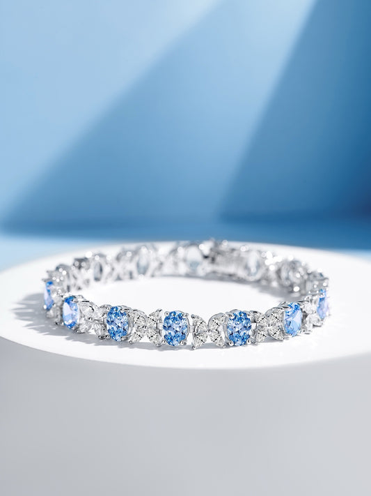 Azure Bliss Sterling Silver Eternity Bracelet