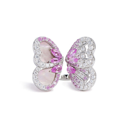 Whispering Wings Lavender Butterfly Ring