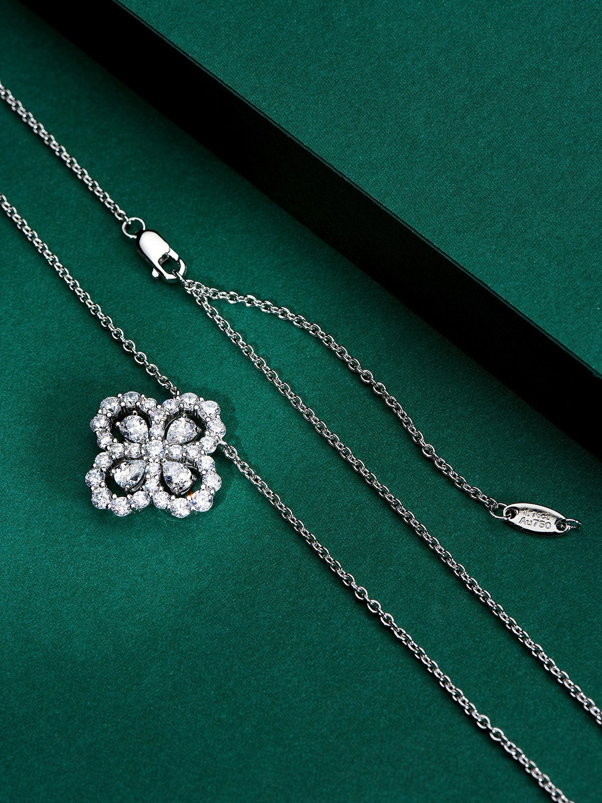 Floral Lattice Simulated Diamond Necklace