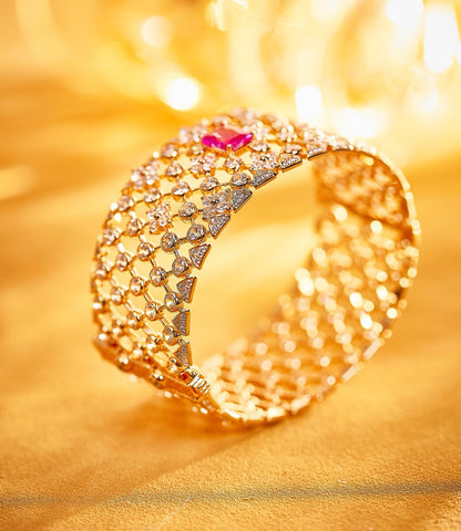 Radiant Ruby Lattice Bracelet