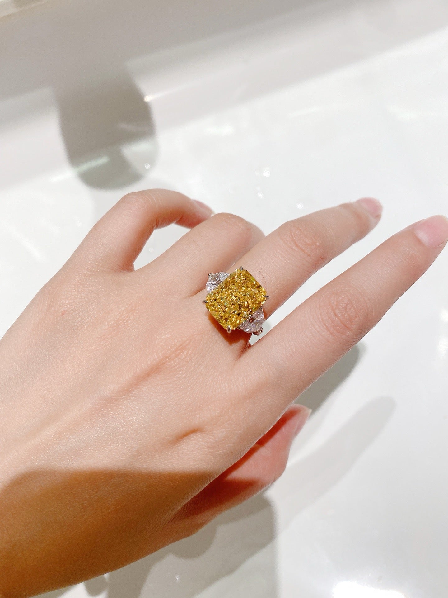 11ct Radiant Yellow Gemstone Ring