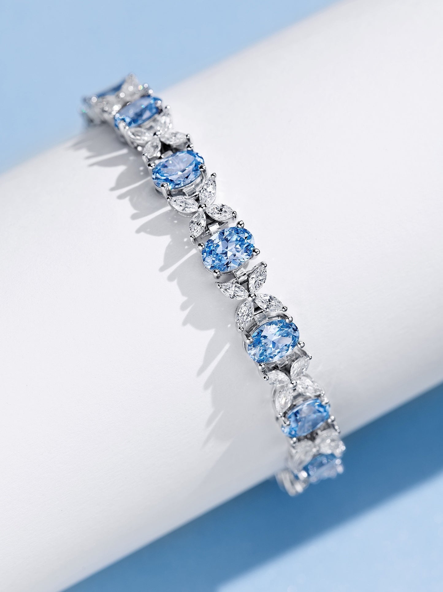 Azure Bliss Sterling Silver Eternity Bracelet