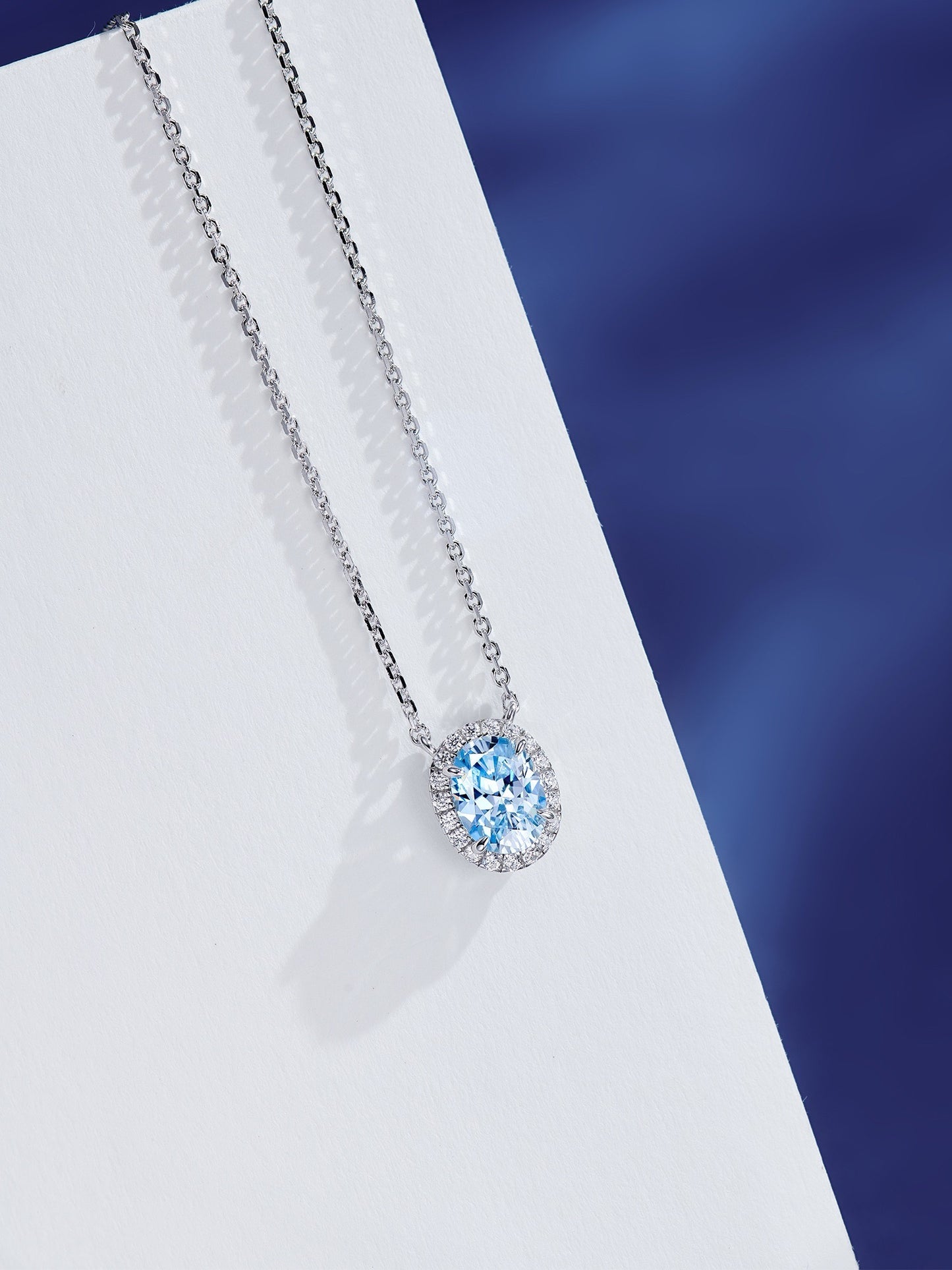 Azure Dream Solitaire Ring and Necklace Set