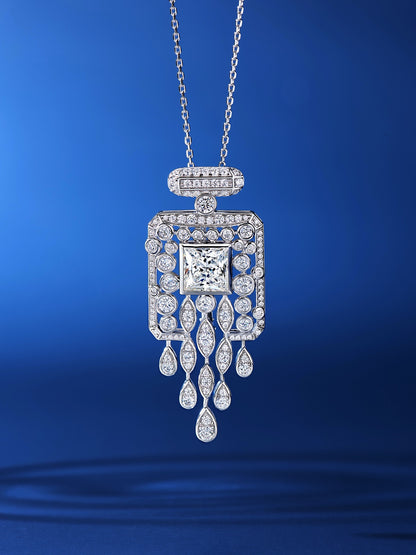 Deco Droplet Diamond Pendant