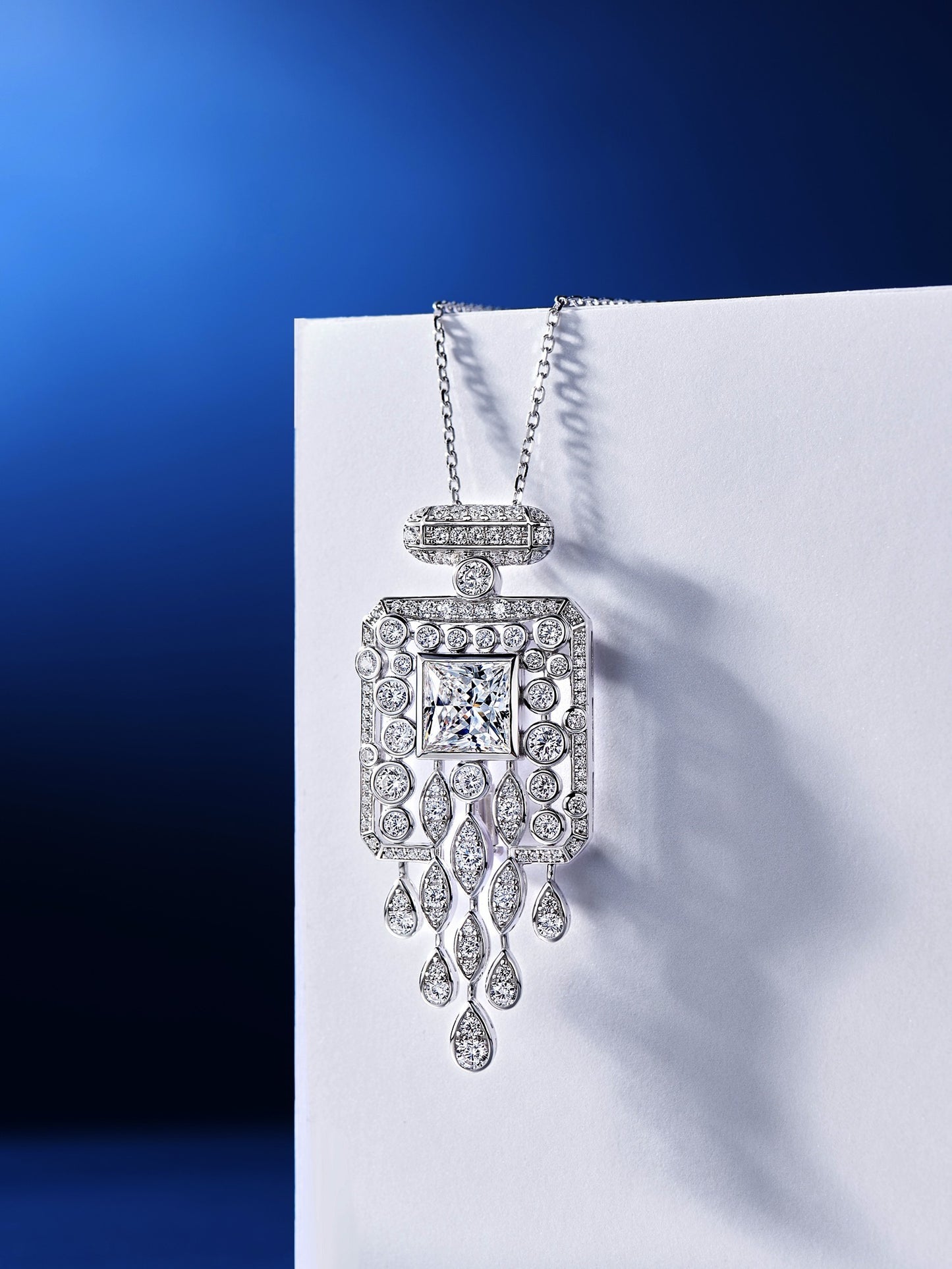 Deco Droplet Diamond Pendant