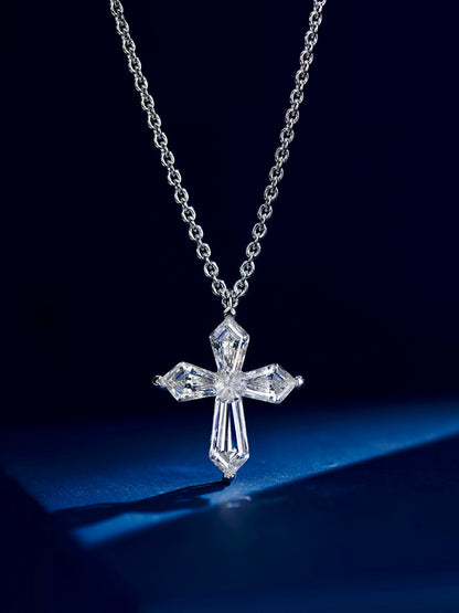 Celestial Spark Cross Necklace