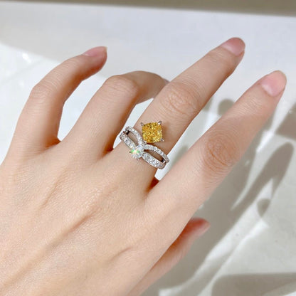 Golden Radiance Cushion-Cut Ring