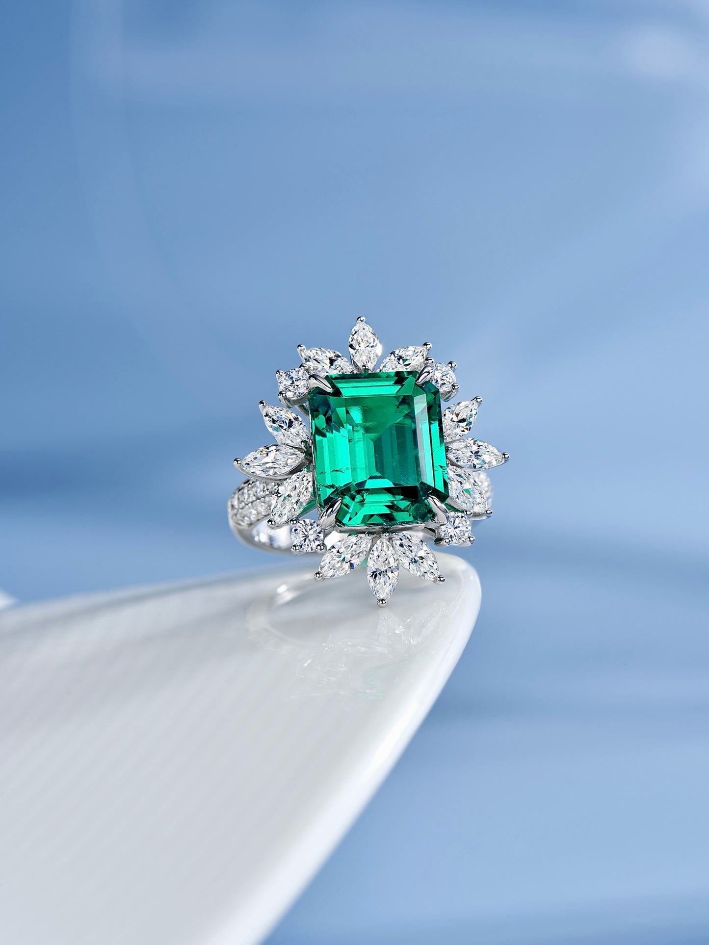 5ct Emerald Majesty Diamond Ring