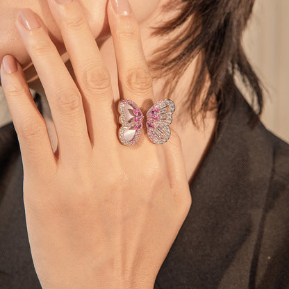 Whispering Wings Lavender Butterfly Ring