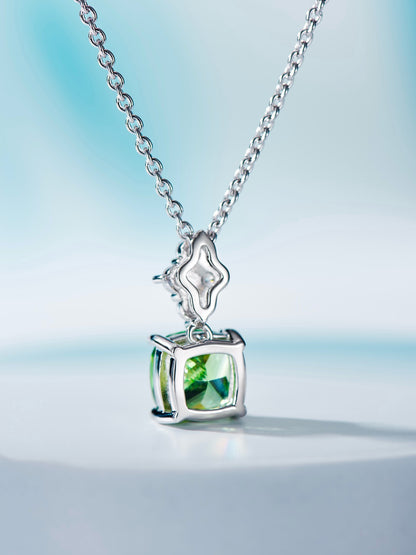 Verdant Radiance Cushion-Cut Pendant