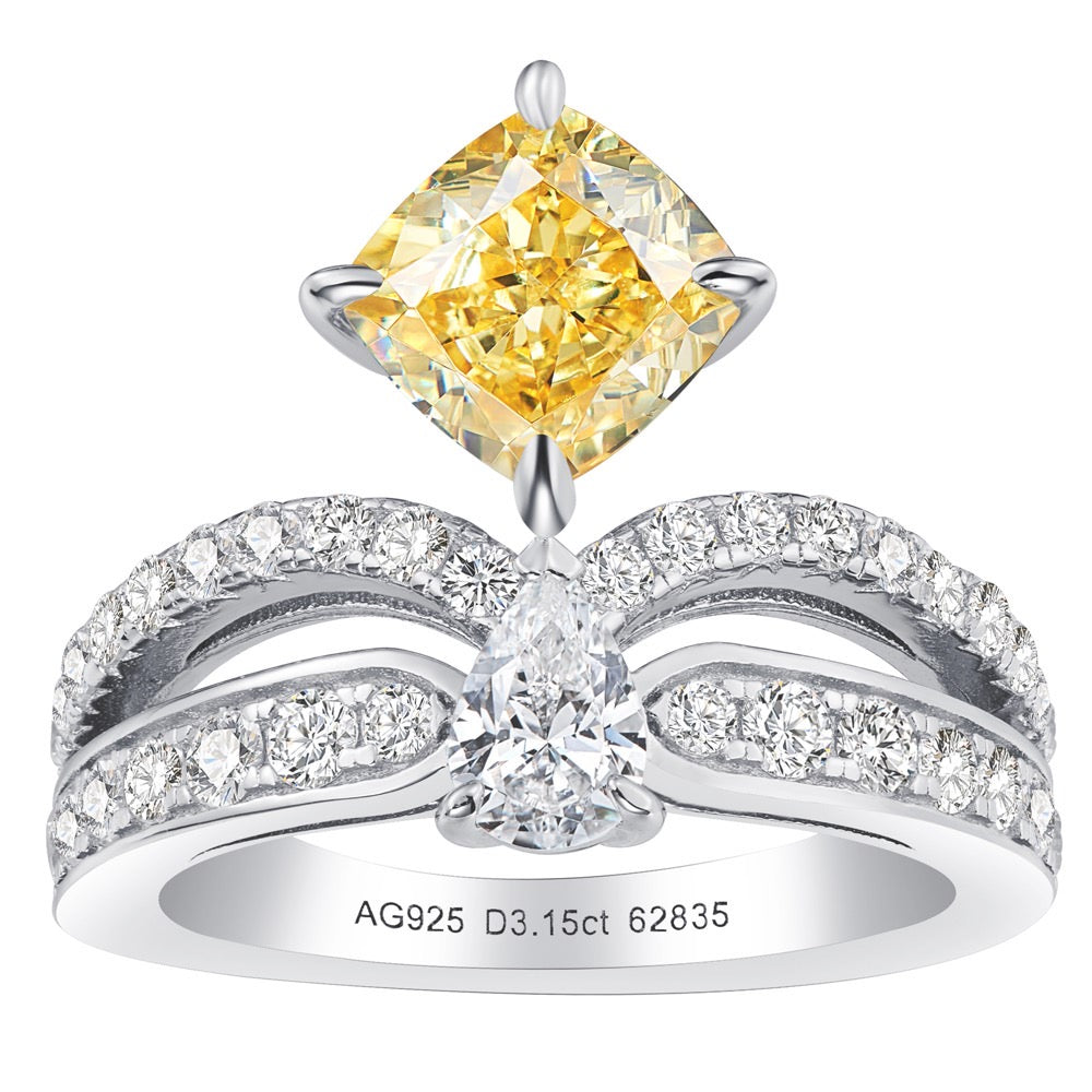 Golden Radiance Cushion-Cut Ring