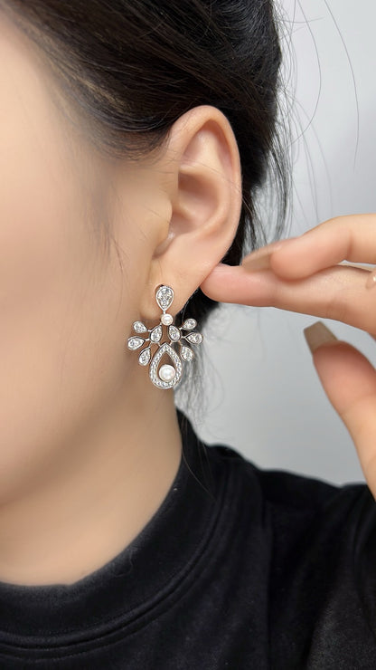 Garden Whisper Pearl Drop Earrings