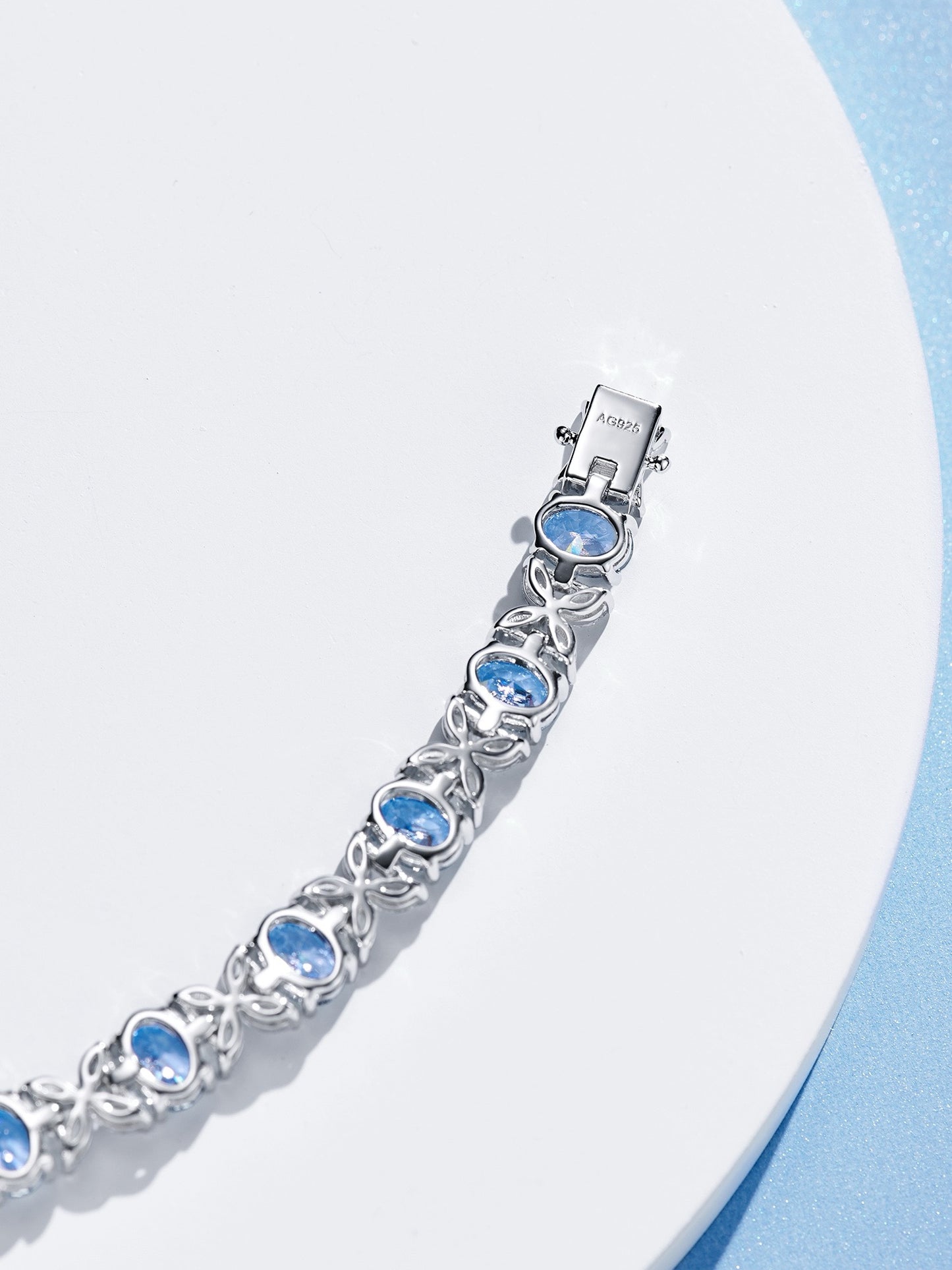 Azure Bliss Sterling Silver Eternity Bracelet