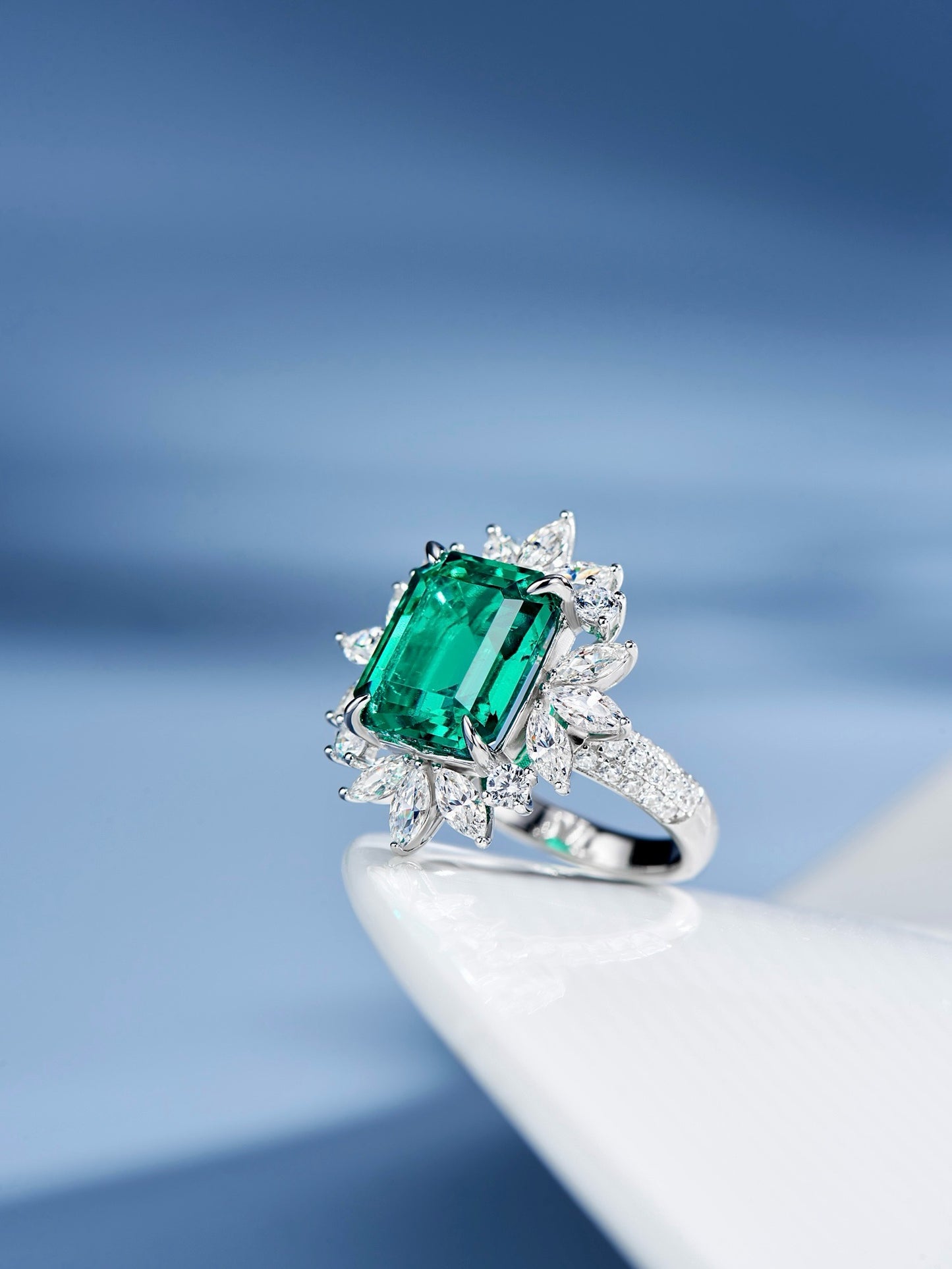 5ct Emerald Majesty Diamond Ring