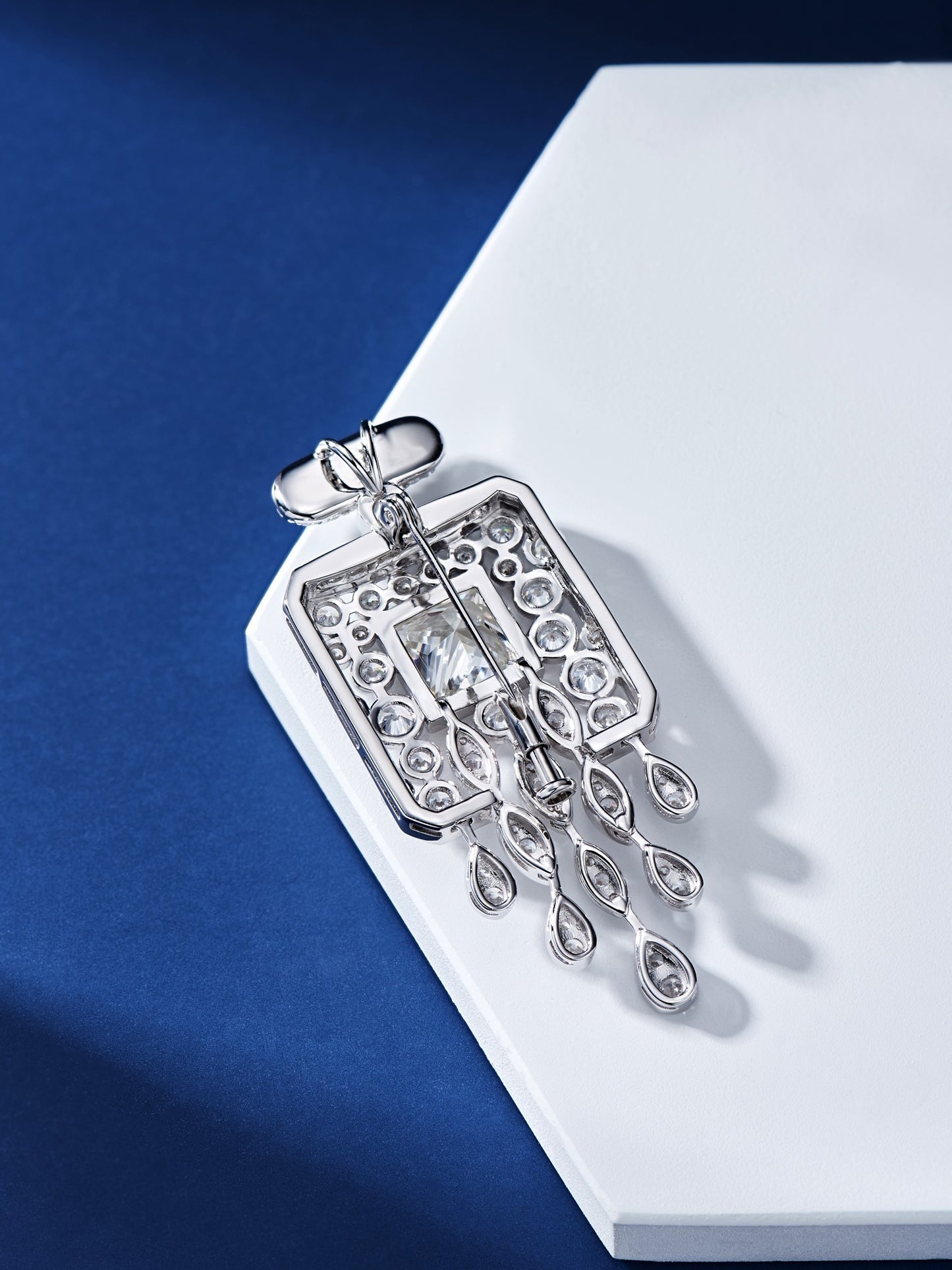 Deco Droplet Diamond Pendant