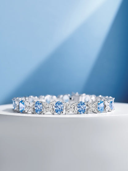 Azure Bliss Sterling Silver Eternity Bracelet