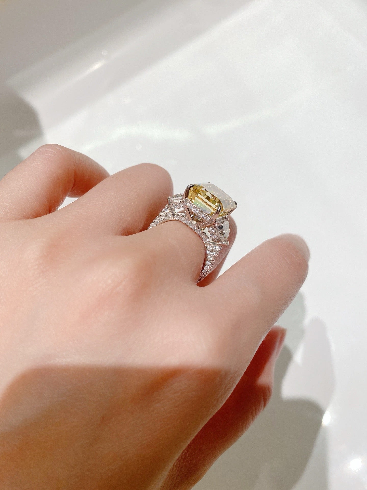 11ct Radiant Yellow Gemstone Ring