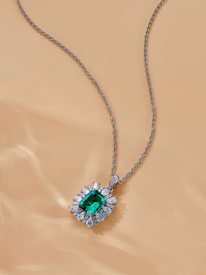 2.2ct Emerald Oasis Diamond Pendant