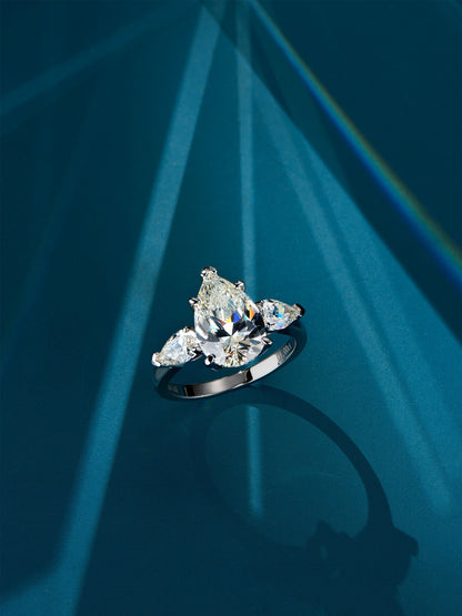 Radiant Trio Sterling Silver Vermeil Ring