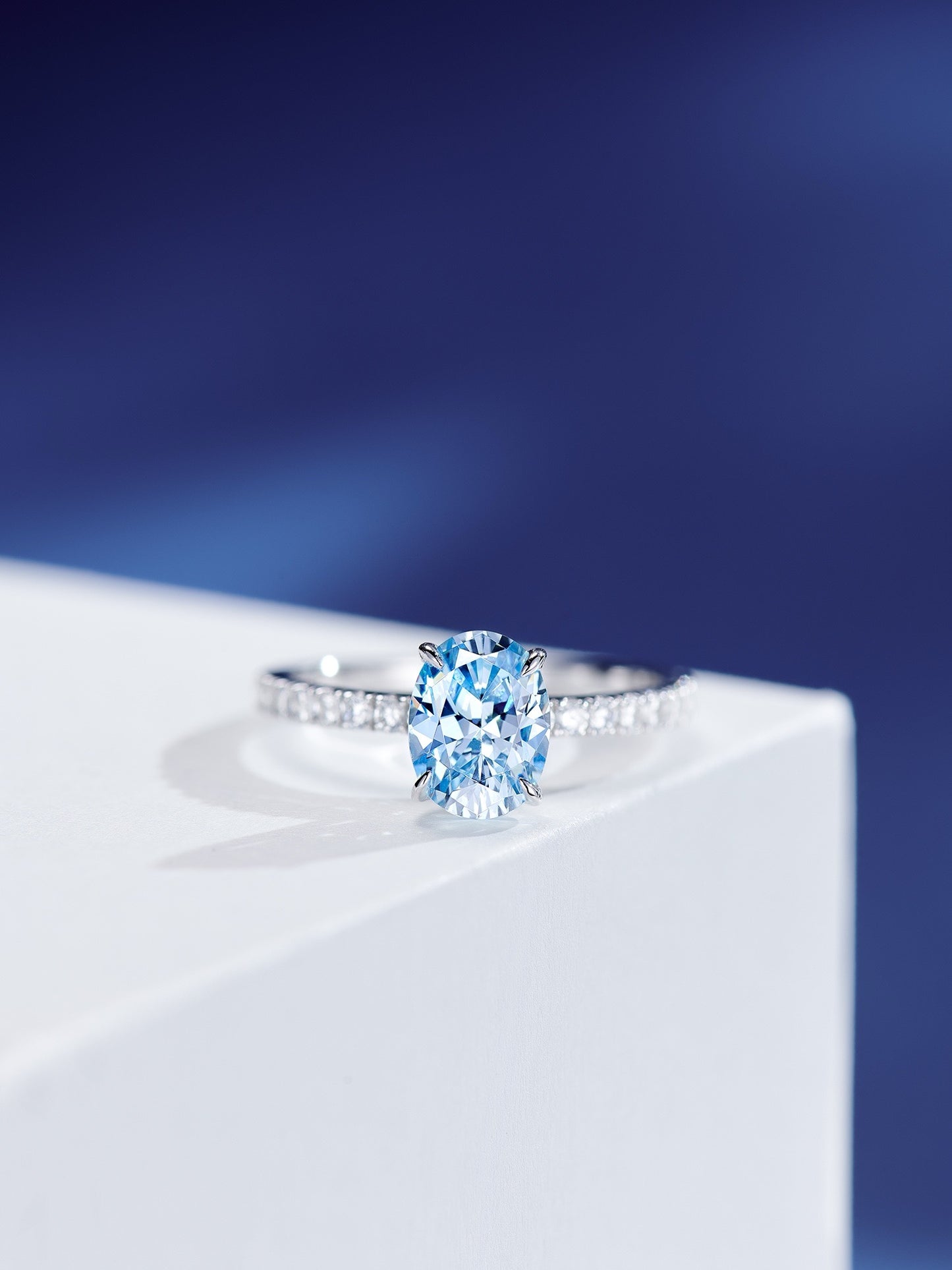 Azure Dream Solitaire Ring and Necklace Set