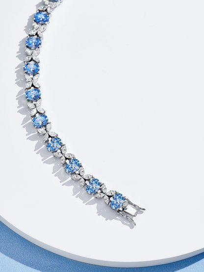 Azure Bliss Sterling Silver Eternity Bracelet