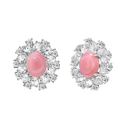 Blush Bloom Diamond Jewelry Ring, Earrings and Necklace Set