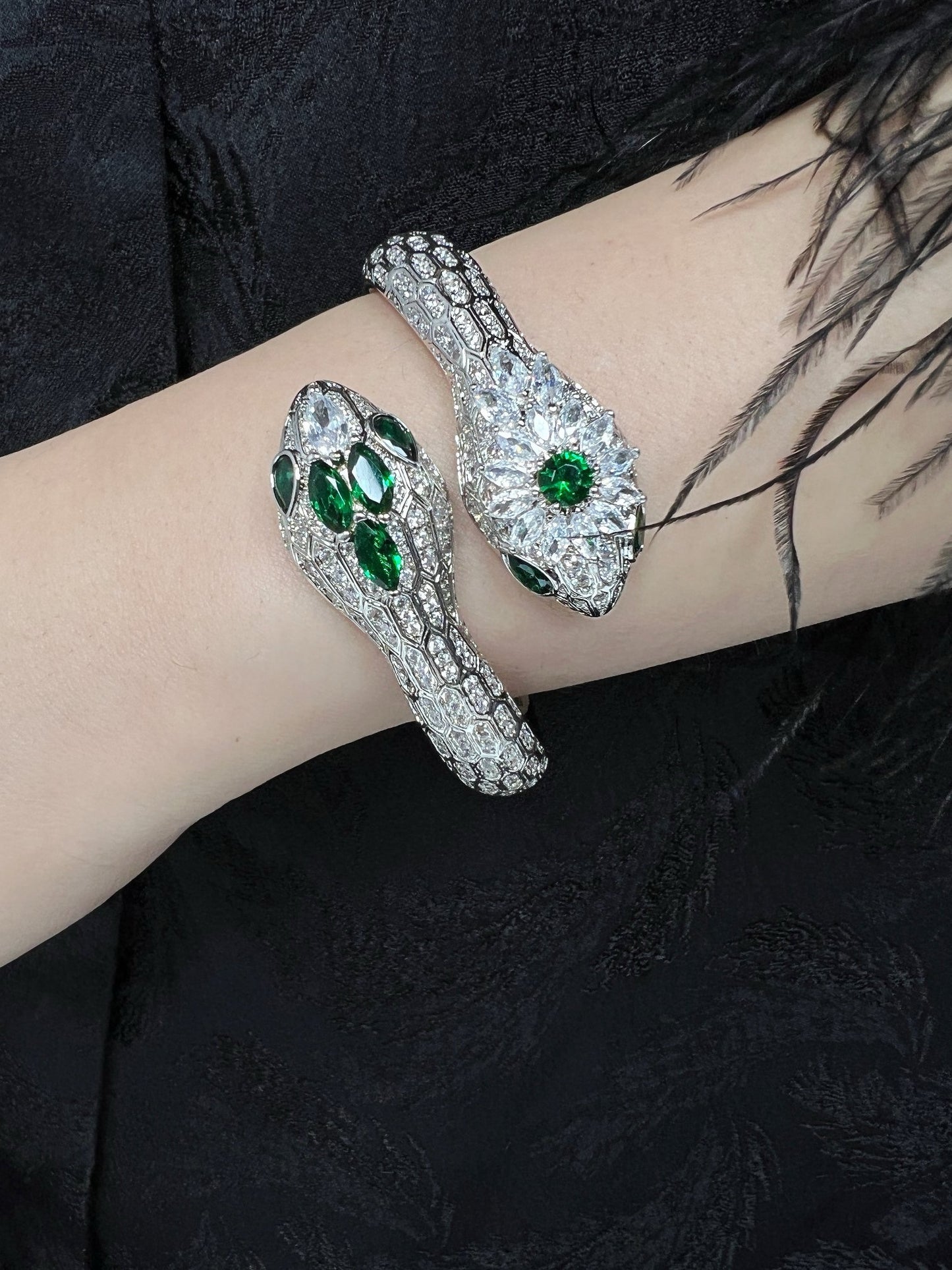 Serpentine Enchantment Emerald Bracelet