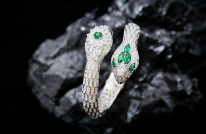 Serpentine Enchantment Emerald Bracelet