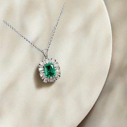 2.2ct Emerald Oasis Diamond Pendant