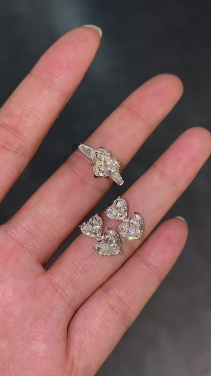 Twin Hearts Crystal Earrings