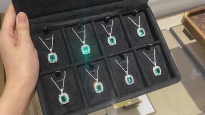 2.2ct Emerald Oasis Diamond Pendant